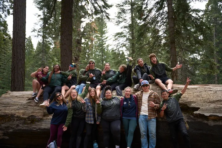 Students at Grants Grove during the 2022 Hume Lake Trip